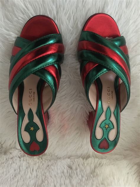 gucci green and red sandals|gucci orthopedic sandals.